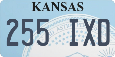 KS license plate 255IXD