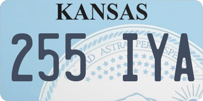 KS license plate 255IYA