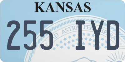 KS license plate 255IYD