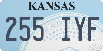 KS license plate 255IYF