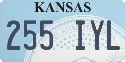 KS license plate 255IYL