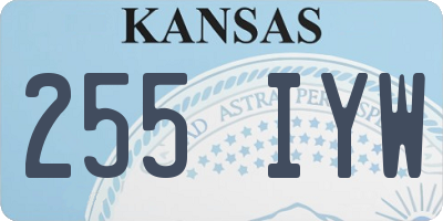KS license plate 255IYW