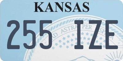 KS license plate 255IZE