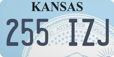 KS license plate 255IZJ