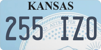 KS license plate 255IZO