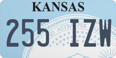 KS license plate 255IZW