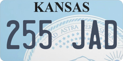 KS license plate 255JAD