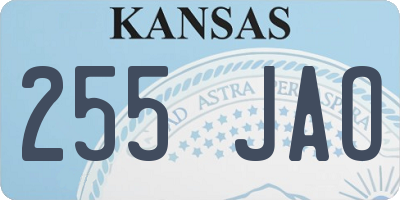 KS license plate 255JAO