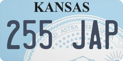 KS license plate 255JAP
