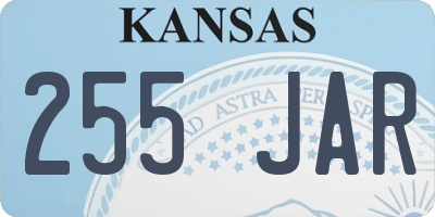 KS license plate 255JAR