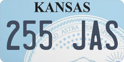 KS license plate 255JAS
