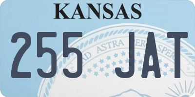 KS license plate 255JAT