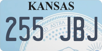 KS license plate 255JBJ