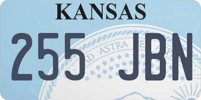 KS license plate 255JBN