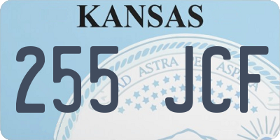 KS license plate 255JCF