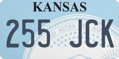 KS license plate 255JCK