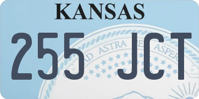 KS license plate 255JCT