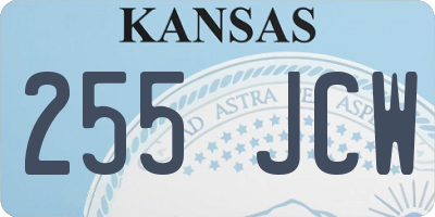 KS license plate 255JCW