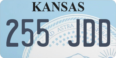 KS license plate 255JDD