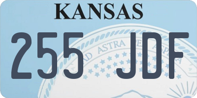 KS license plate 255JDF