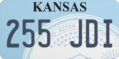 KS license plate 255JDI