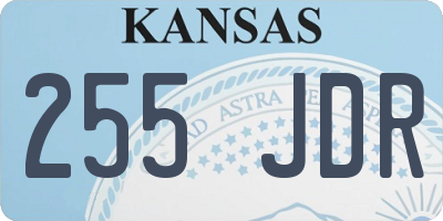 KS license plate 255JDR