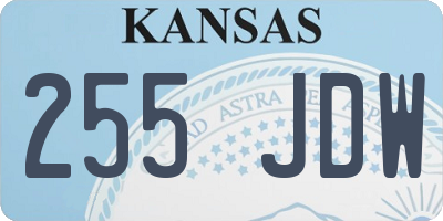 KS license plate 255JDW