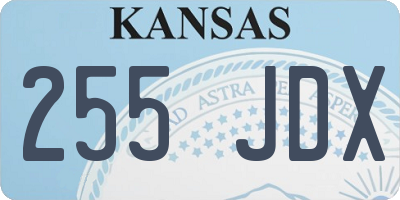 KS license plate 255JDX