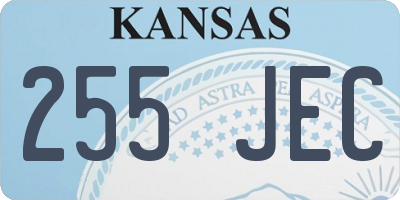 KS license plate 255JEC