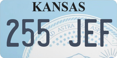 KS license plate 255JEF