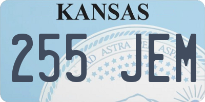 KS license plate 255JEM