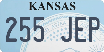 KS license plate 255JEP