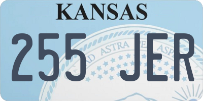 KS license plate 255JER