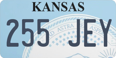 KS license plate 255JEY