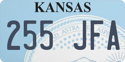 KS license plate 255JFA