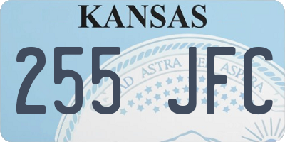 KS license plate 255JFC