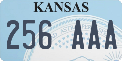 KS license plate 256AAA