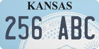 KS license plate 256ABC