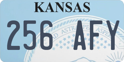 KS license plate 256AFY