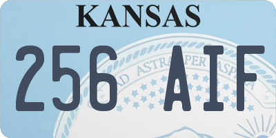 KS license plate 256AIF