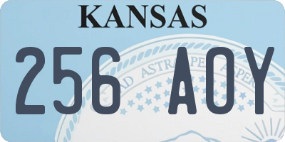 KS license plate 256AOY