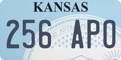 KS license plate 256APO