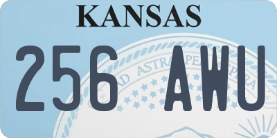 KS license plate 256AWU