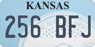 KS license plate 256BFJ