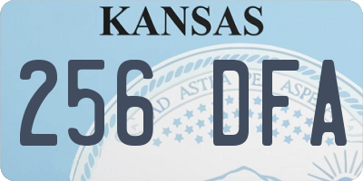 KS license plate 256DFA