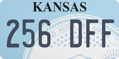 KS license plate 256DFF