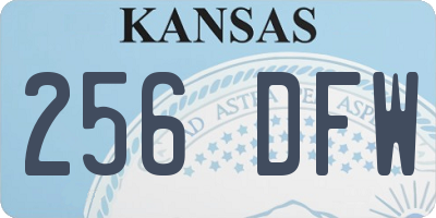 KS license plate 256DFW
