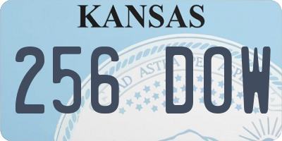 KS license plate 256DOW