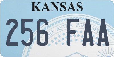 KS license plate 256FAA
