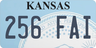 KS license plate 256FAI